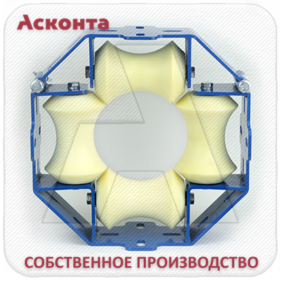 ВРУ 4-120КФ Универсальный направляющий кабельный ролик, для кабеля Ø до 120мм, капролоновые валики, Асконта